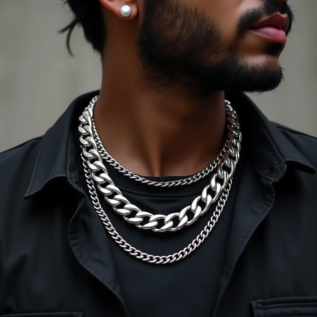 Silver Hip Hop Cuban Chain Necklace - Silver Hip Hop Cuban Chain Necklace Style Guide Tips