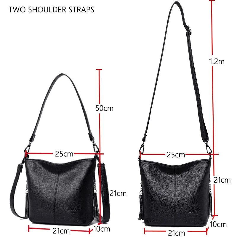 Hand Crossbody Bags For Women 2024 New Luxury Designer Handbag Leather Tassel Shoulder Bags Purses And Handbags Tote Bag Bolsa