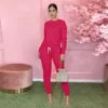 2020 Autumn Women's Sports Tight Sweater Outfit 2 Piece Set  Stacked Pants Two Piece Set