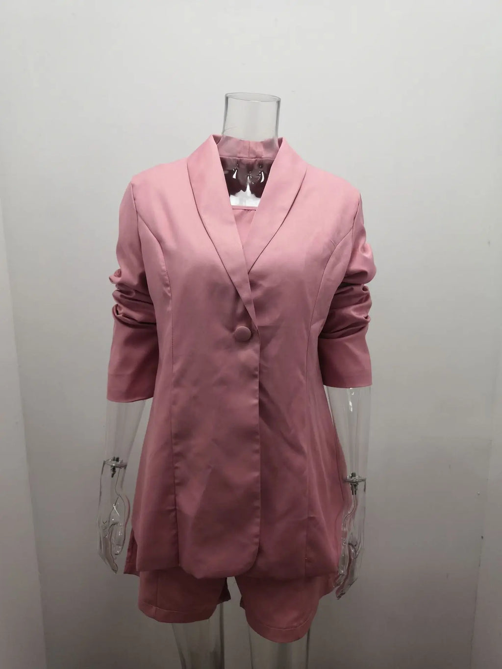 Fashion Shorts+Vest+Blazer 3 Piece Suits Set  for Women V-Neck Long Sleeve Ladies Suits Office Wear Blazer Set for Women