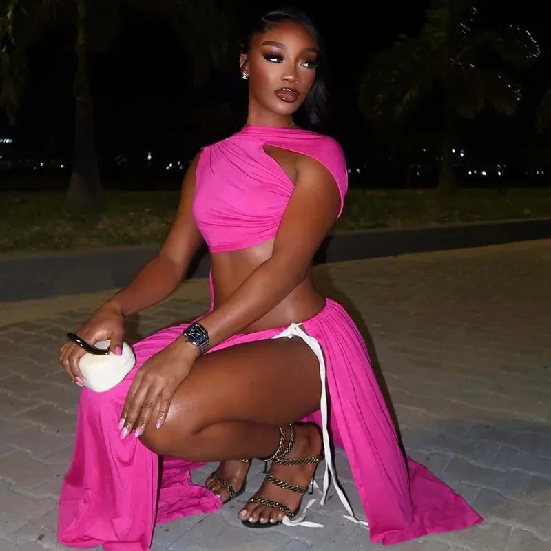 EDUARDA  
Summer Brazil Style Casual Rio Beach Side Tie Long Dress