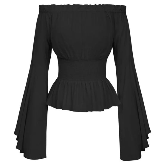 Womens Blouse with Gothic Renaissance Flare Sleeves