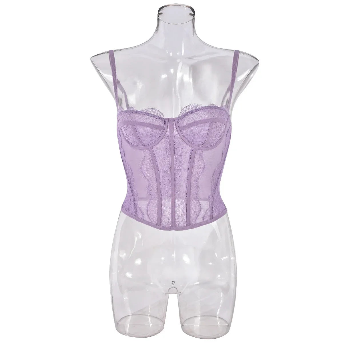 Sexy Lace Mesh Spaghetti Strap Corset
