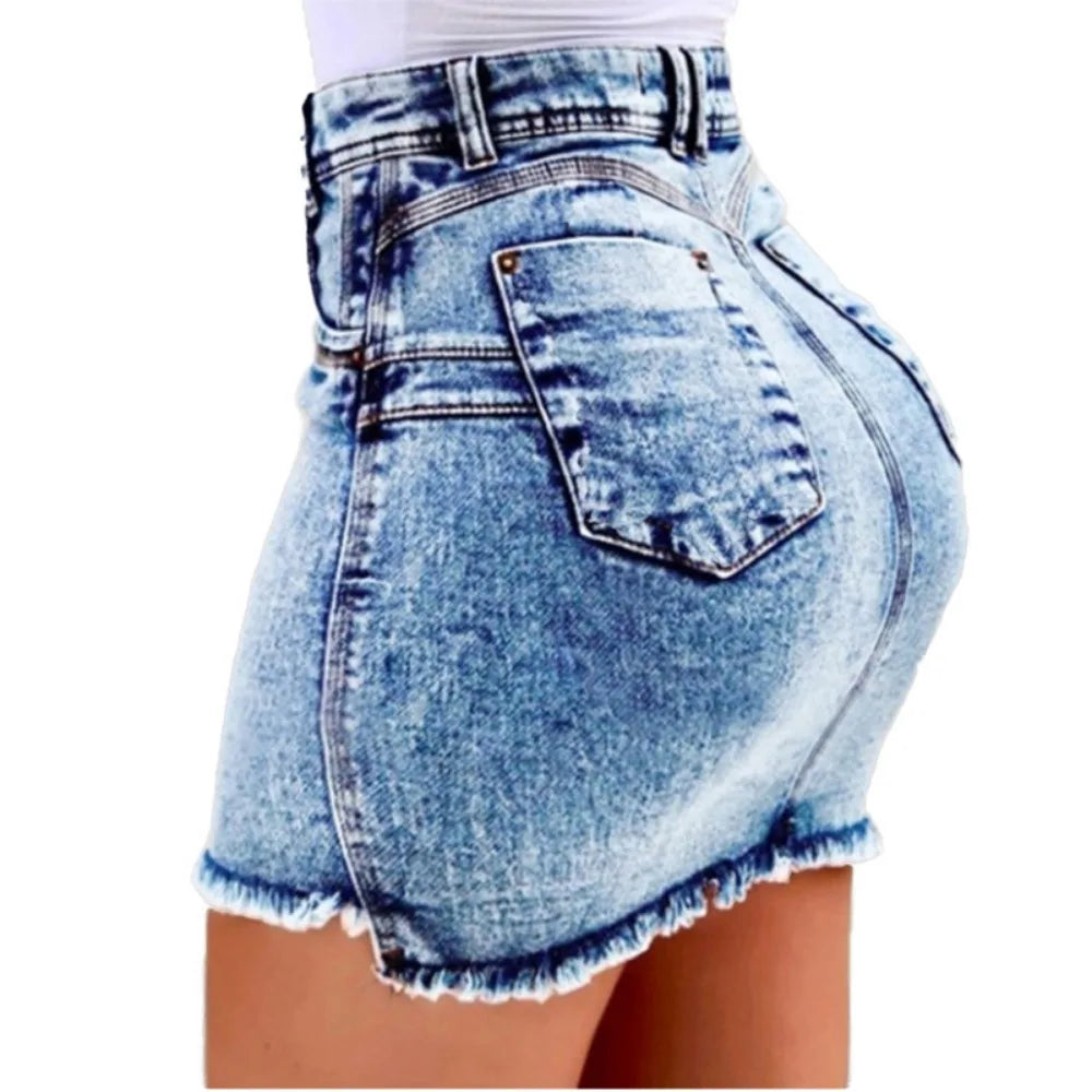 2025 Mini Skirt Women's Wash Mini Female Short Skirts Summer Women's Sexy Denim Skirt Skirts for Women Knee Length Casual