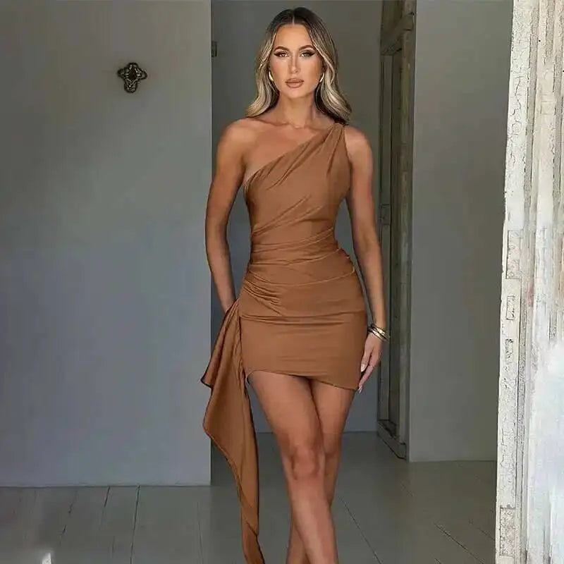Avrilyaan Satin Ribbon Sleeveless Backless Sexy Dress