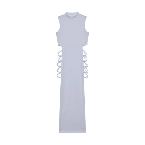 Criss Cross Cut Out Bodycon Sleeveless Dress,