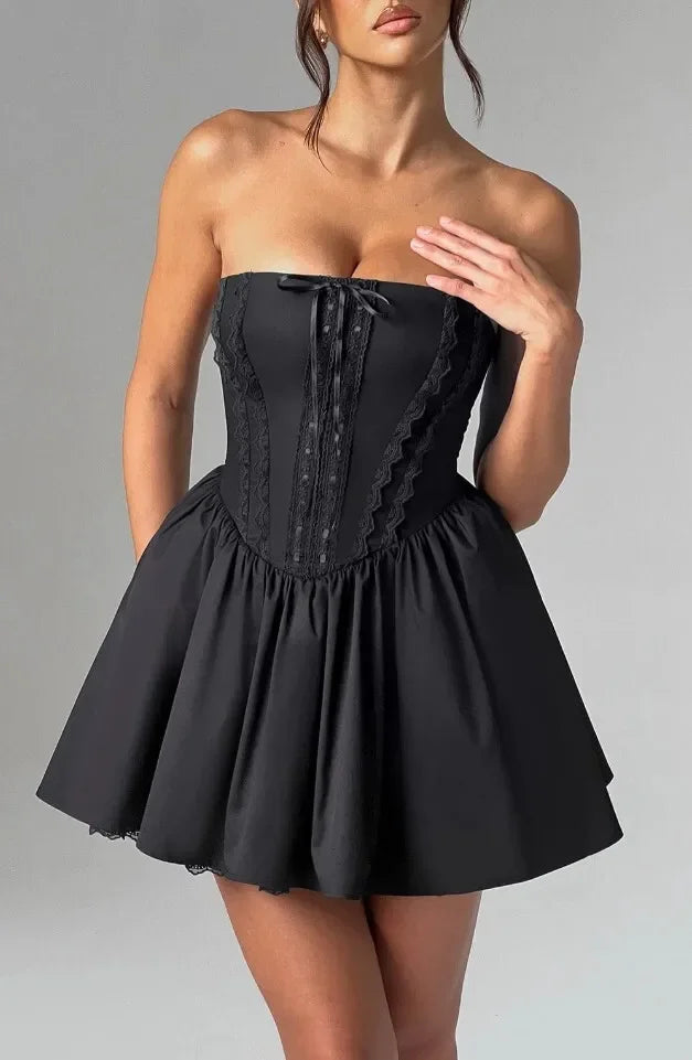 Sexy Tube Top Lace Dress