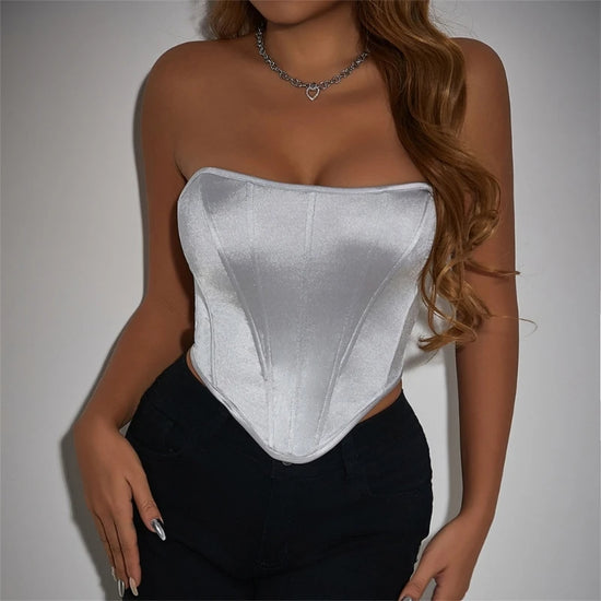Stylish Crop Top Sexy Bright Fishbone Corset