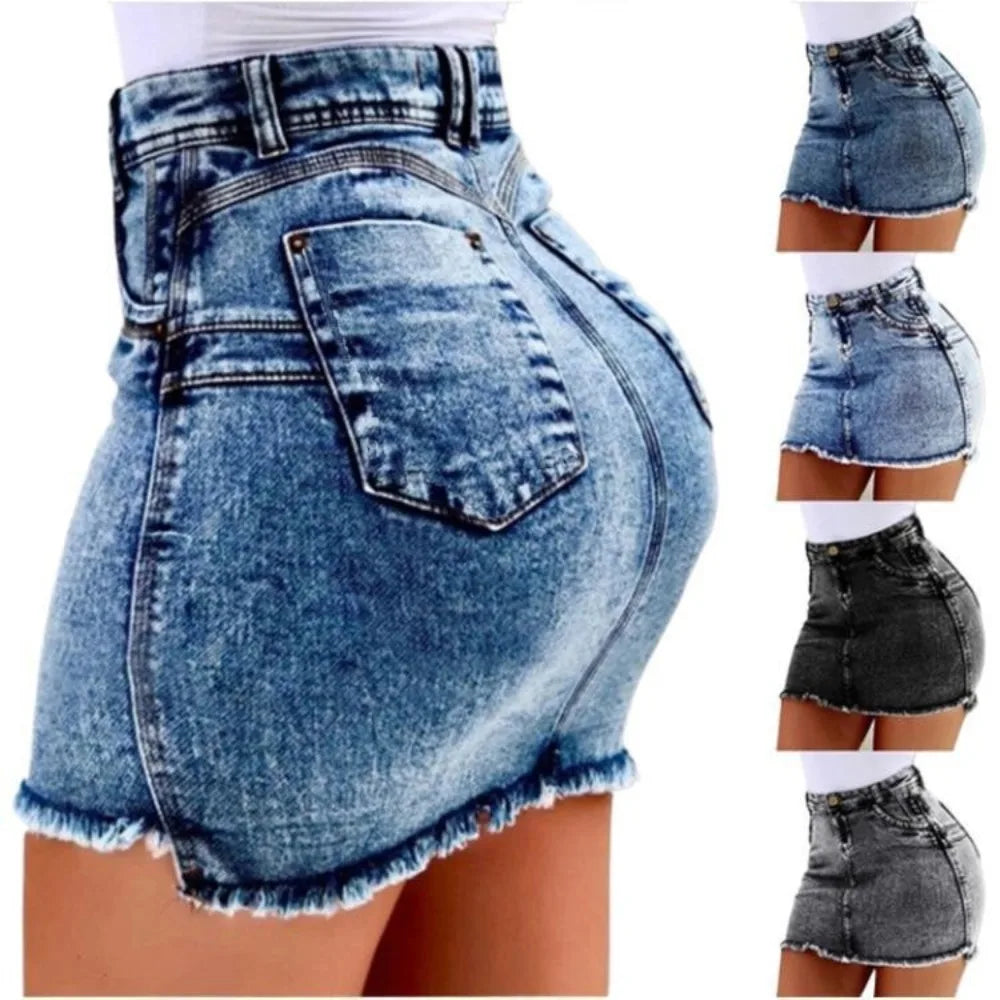 2025 Mini Skirt Women's Wash Mini Female Short Skirts Summer Women's Sexy Denim Skirt Skirts for Women Knee Length Casual