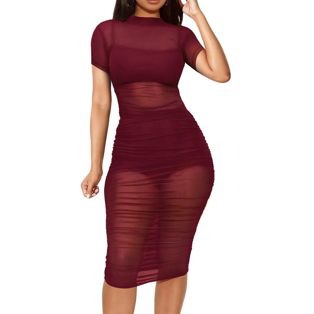 Women Mesh Sexy See Through Dress