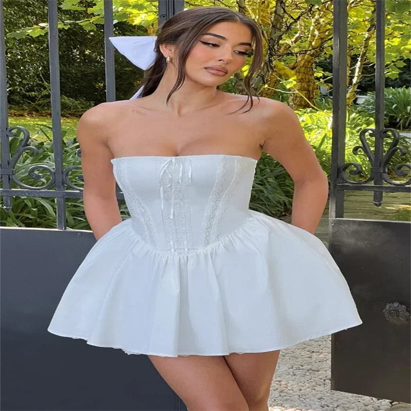 Sexy Tube Top Lace Dress
