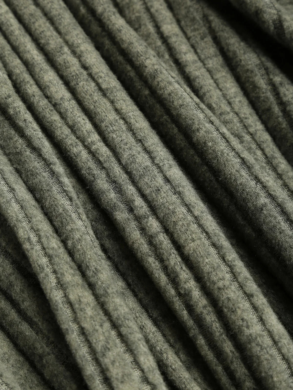 Rib Contrast Long Sleeve O Ring Belt Midi Dress