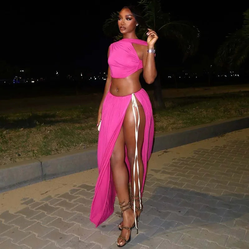 EDUARDA  
Summer Brazil Style Casual Rio Beach Side Tie Long Dress