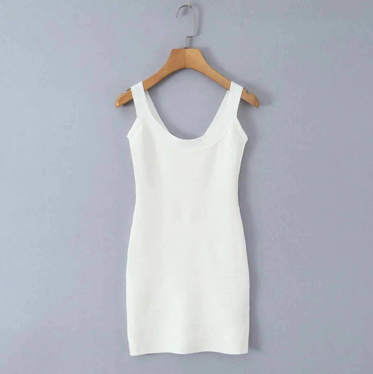 2025 Sexy O neck Knitted Mini Sling Dress Women Zipper Back Package Hips Short Tank Dresses Skinny Robe Orange Pink