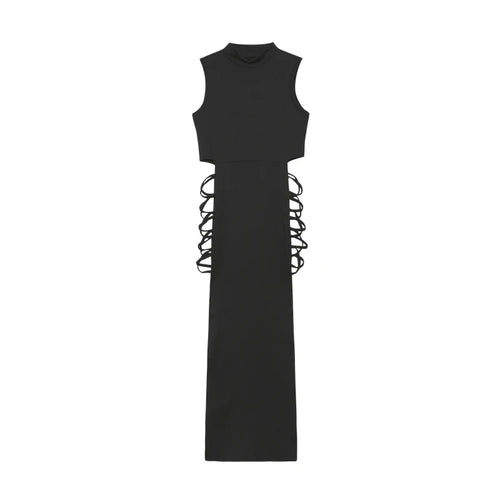 Criss Cross Cut Out Bodycon Sleeveless Dress,