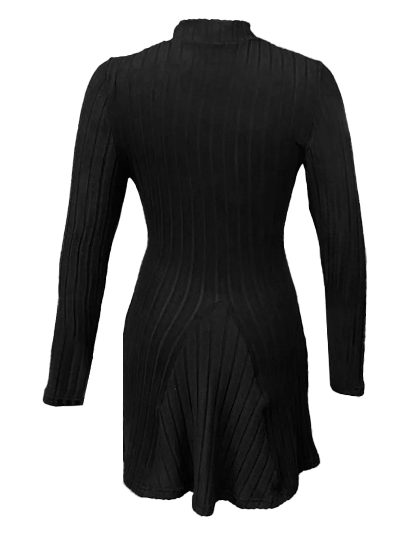 Women's slim fit half high collar waist cinched A-line skirt long