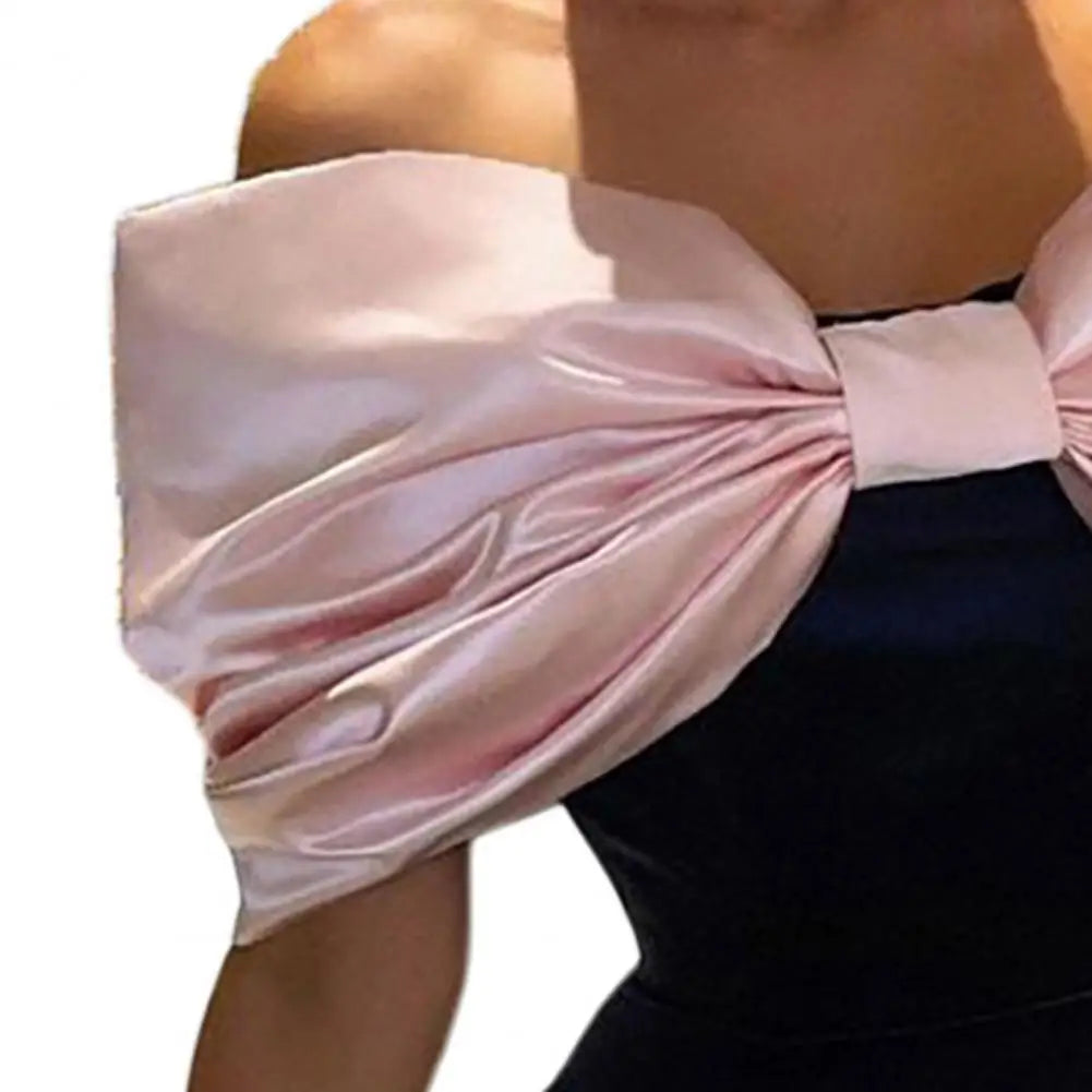 Extra Large Bow Tie Women Mini Chic Dress