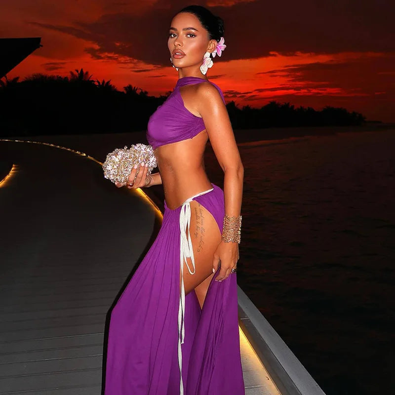 EDUARDA  
Summer Brazil Style Casual Rio Beach Side Tie Long Dress