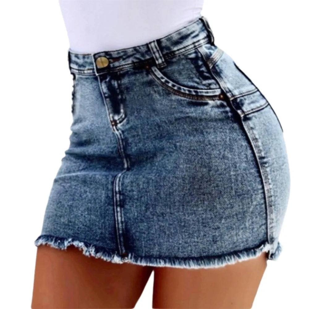 2025 Mini Skirt Women's Wash Mini Female Short Skirts Summer Women's Sexy Denim Skirt Skirts for Women Knee Length Casual