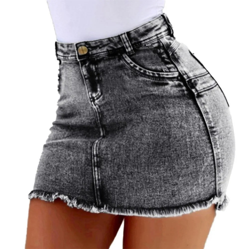 2025 Mini Skirt Women's Wash Mini Female Short Skirts Summer Women's Sexy Denim Skirt Skirts for Women Knee Length Casual