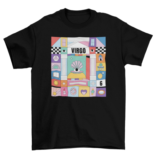 Virgo colorful zodiac sign t-shirt