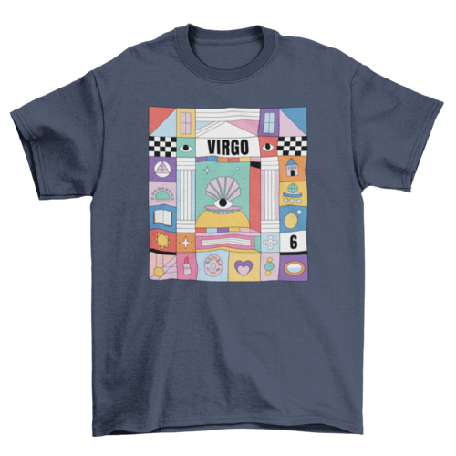 Virgo colorful zodiac sign t-shirt