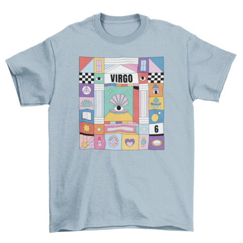 Virgo colorful zodiac sign t-shirt