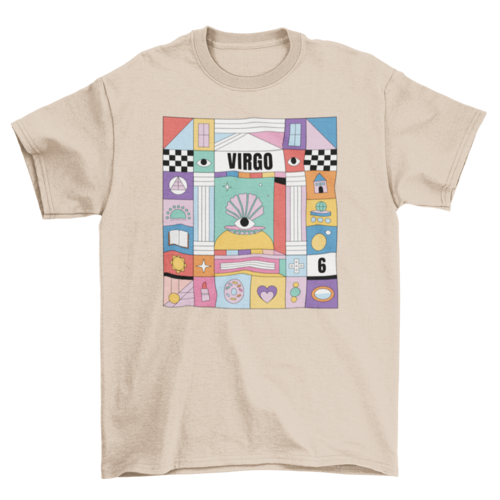 Virgo colorful zodiac sign t-shirt